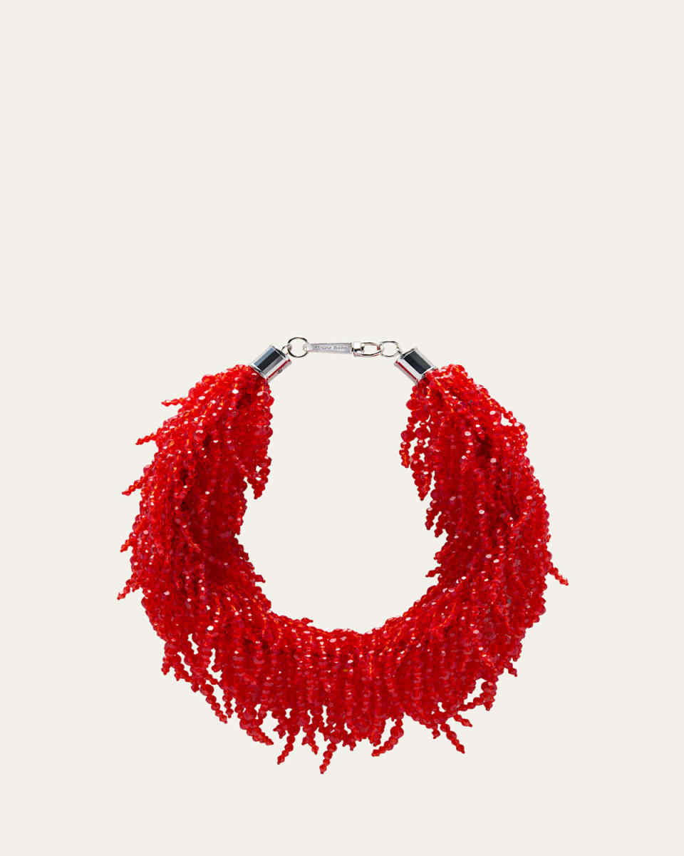 Cascading Crystal Tassle Necklace